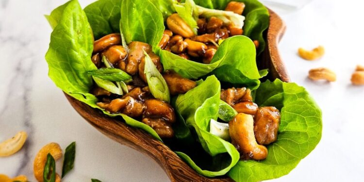 Cashew Chicken Lettuce Wraps