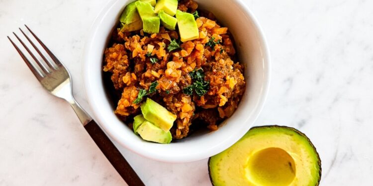 Chorizo Spanish Rice (With Cauliflower Rice)