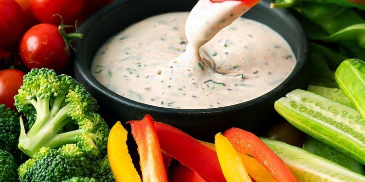 Creamy Vegan Ranch Dip | Amazing with Veggies + Pizza