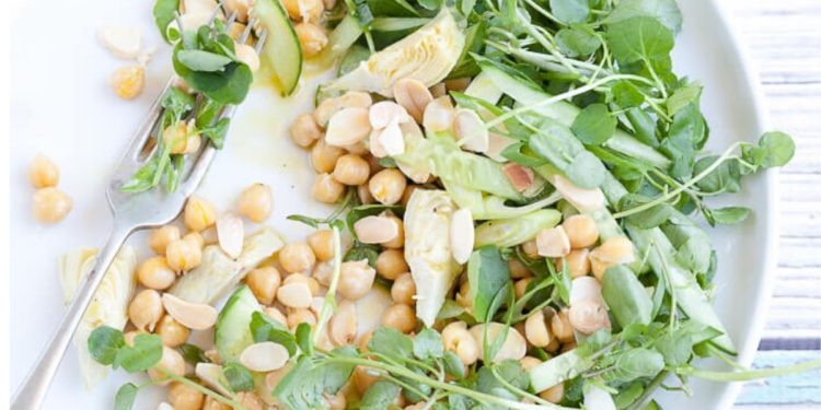 Artichoke Chickpea Salad with Lemon Dijon Dressing
