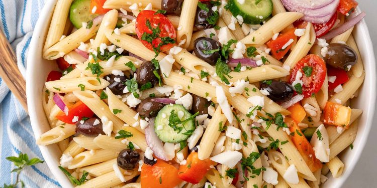 Vegan Greek Pasta Salad – Vegan recipes by VegKitchen