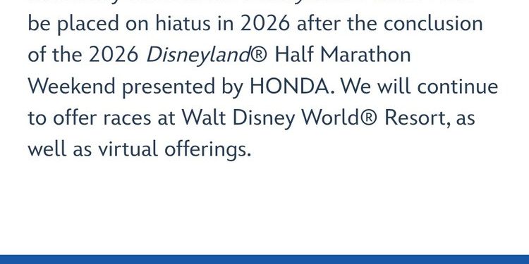 BREAKING DISNEYLAND HALF MARATHON NEWS