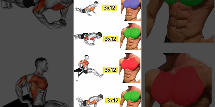 ULTIMATE At Home Chest Workout – NO Equipment Upper, Lower, Middle Exercises #pushupsworkout