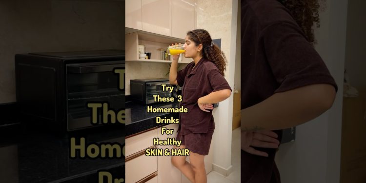 Try these 3 homemade drinks for healthy skin & hair 😍 #healthydrinks #skincare #haircare