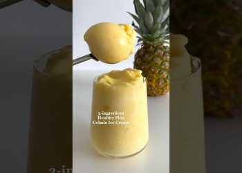 3-ingredient Healthy Piña Colada Ice Cream🤩 #healthyrecipes #healthydessert #healthyicecream