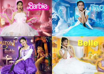 4 Color Princess House Challenge! Barbie, Frozen,Rapunzel & Bella Compete for the Crown!