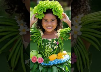 Nutrition Month Costume Ideas level up fashion real fruits vegetables #nutritionmonth