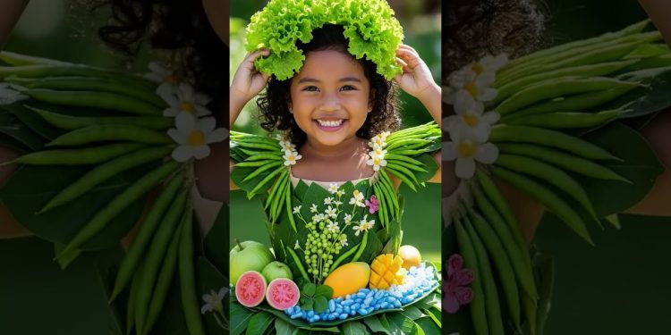Nutrition Month Costume Ideas level up fashion real fruits vegetables #nutritionmonth