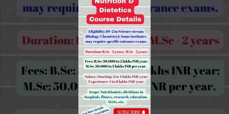 Nutrition & Dietetics Course Details|Eligibility,Fees,Salary, Scope #youtubeshorts #viral #shorts