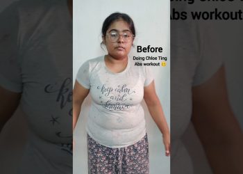 I did Chloe Ting's abs workout challenge for 14 days… ( Realistic result) ✅📈/  youtube shorts 🤩🥰