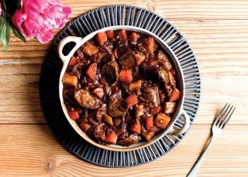 Vegan Sausage and Onion Casserole