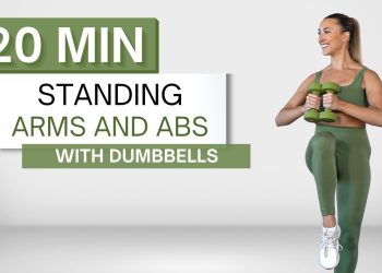 20 min STANDING ARMS AND ABS WORKOUT | With Dumbbells | No Crunches or Planks | No Repeats