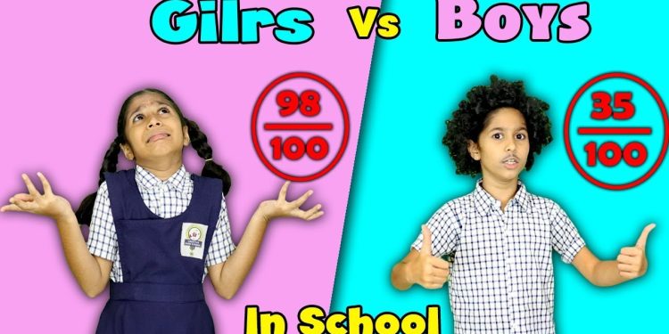 Girls Vs Boys In School Funny Video | Pari's Lifestyle Moral Story