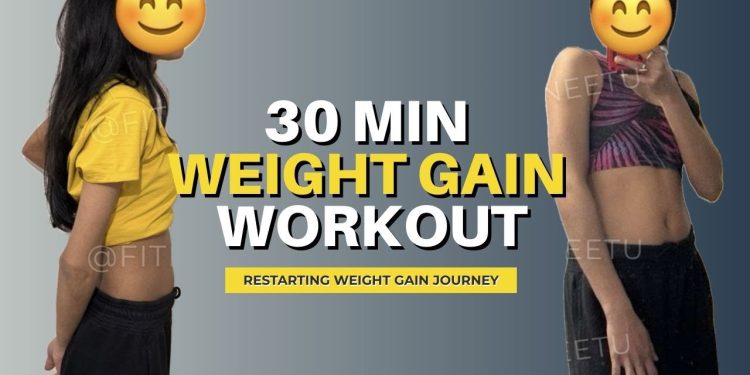 WEIGHT GAIN WORKOUT for skinny women | 30-Min HOME Workout to Gain Weight (NO gym)