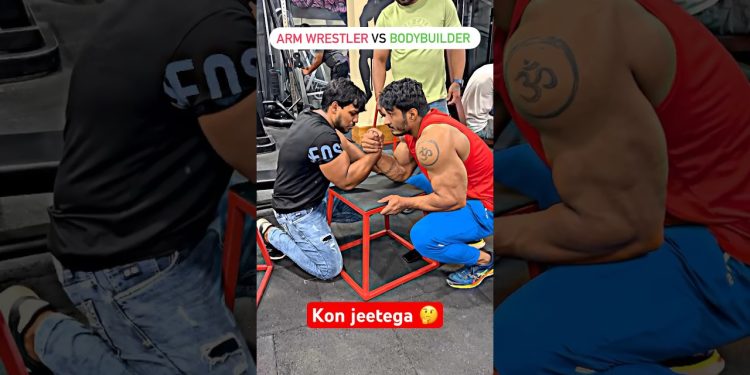 !! 😱Bodybuilder vs Arm wrestler!! Kon jeetega ?😤 #india #gym #armwrestling #bodybuilding