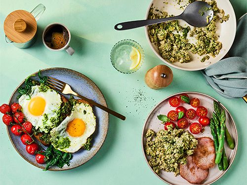 Pesto eggs – 3 ways