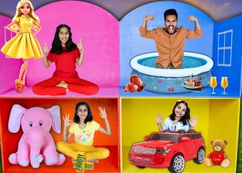 Living In 4 Colour TINY House for 24 Hrs. | Pink,Brown,Yellow,Red House