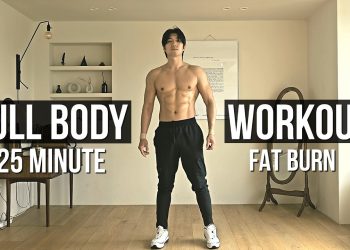 25 MIN FULL BODY WORKOUT AT HOME (Fat Burn & No Equipment) 전신 맨몸 운동 홈트 25분 (체중감량 & 장비없음)