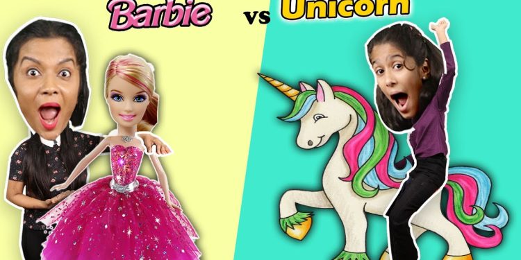 Cute UNICORN Vs Beautiful BARBIE Challenge | Barbie Vs Unicorn | Pari's Lifestyle