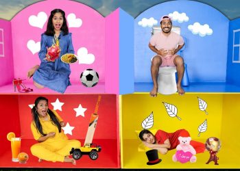 Living in 4 Colour House for 24 Hours | Pink,Blue,Yellow,Red Color House