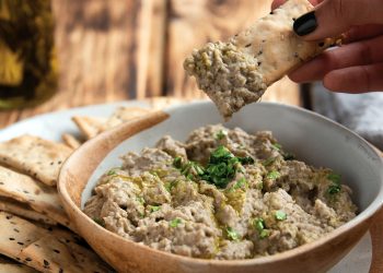 Vegan Baba Ganoush with Sesame and Cumin Crackers