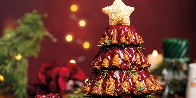 Vegan Nut Roast Christmas Tree
