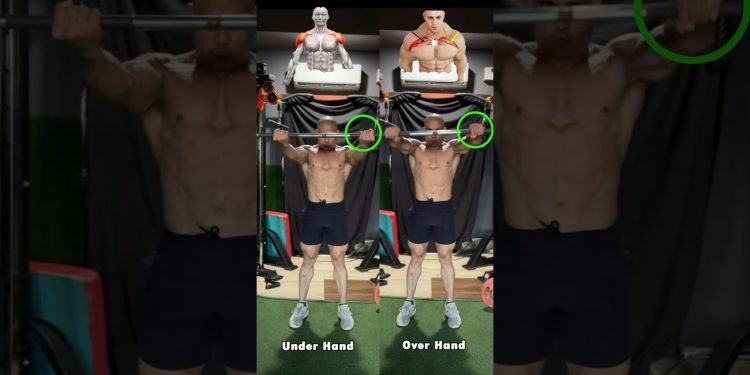 “Underhand vs Overhand Barbell Front Raises – Best for Bigger Shoulders?”#shorts #fitness #gym
