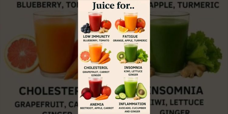 Best Juices for Immunity, Fatigue, Cholesterol, Insomnia & More | Natural Remedies #healthyeating
