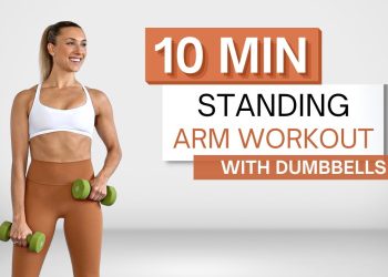 10 min STANDING ARM WORKOUT | With Dumbbells | Biceps, Triceps and Shoulders | Zero Pushups