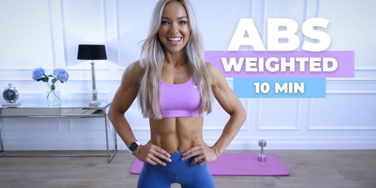 10 MIN WEIGHTED ABS – Dumbbell Ab Workout | Caroline Girvan