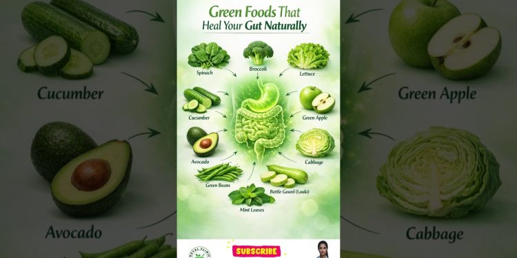Top 10 Green Foods That Heal Your Gut Naturally | #guthealth #healthyfood #nutritiontips #shorts