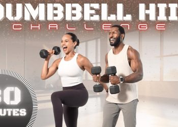30 Minute Full Body Dumbbell HIIT Challenge [Standing Only Workout]