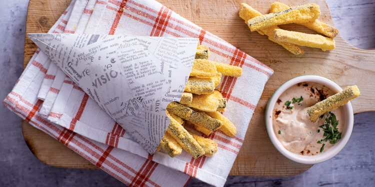 Vegan Courgette Fries with Cajun Dip