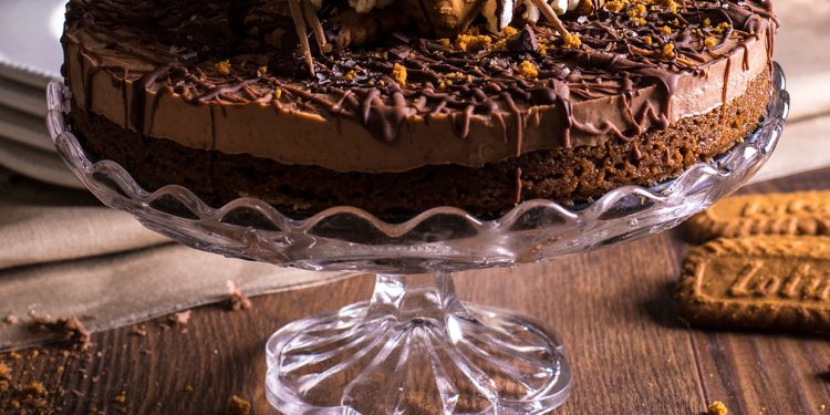 Vegan Biscoff and Chocolate Cheesecake