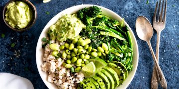 Coconut Rice Veggie Bowl (using brown rice)