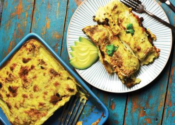 Vegan Black Bean and Butternut Squash Enchiladas