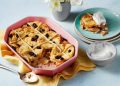 hot cross bun bread and butter pudding