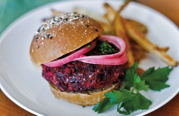Vegan Beet & Brown Rice Burgers