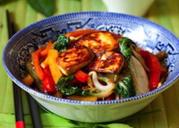 Stir-Fried Tofu with Spring Greens