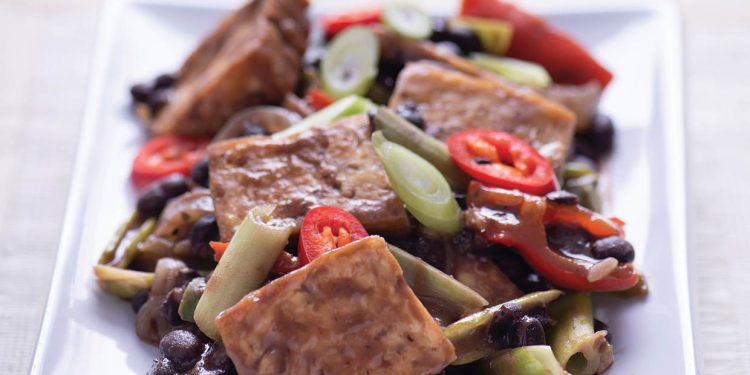 Vegan Tofu in Black Bean Sauce