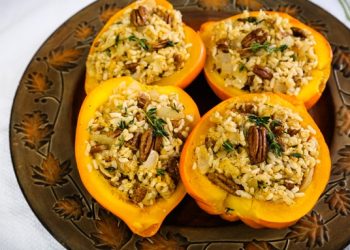 Rice and Pecan-Stuffed Acorn Squash