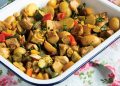 Vegan Curried Vegetable and Jackfruit Traybake